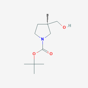 molecular formula C11H21NO3 B13922348 Tert-butyl (R)-3-(hydroxymethyl)-3-methylpyrrolidine-1-carboxylate 