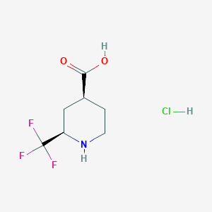 molecular formula C7H11ClF3NO2 B13922418 cis-2-(Trifluoromethyl)piperidine-4-carboxylic acid hydrochloride 