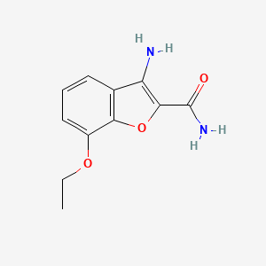 molecular formula C11H12N2O3 B13922423 2-Benzo[b]furancarboxamide,3-amino-7-ethoxy- 