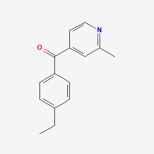 molecular formula C15H15NO B1392243 4-(4-Ethylbenzoyl)-2-methylpyridine CAS No. 1187171-27-2