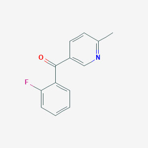 molecular formula C13H10FNO B1392249 5-(2-Fluorobenzoyl)-2-methylpyridine CAS No. 1187169-14-7