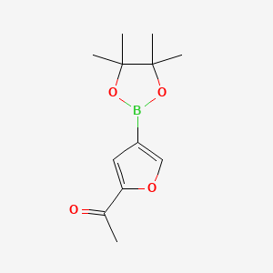 molecular formula C12H17BO4 B13922492 1-(4-(4,4,5,5-Tetramethyl-1,3,2-dioxaborolan-2-yl)furan-2-yl)ethanone 