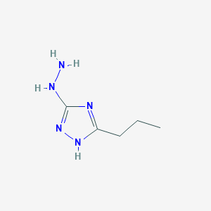 molecular formula C5H11N5 B13922495 3-Hydrazinyl-5-propyl-1H-1,2,4-triazole CAS No. 5505-79-3