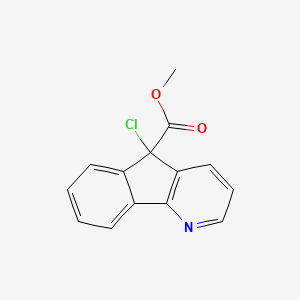 molecular formula C14H10ClNO2 B13922500 Methyl 5-chloro-5H-indeno[1,2-B]pyridine-5-carboxylate CAS No. 97677-74-2