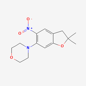 molecular formula C14H18N2O4 B13922517 4-(2,2-Dimethyl-5-nitro-2,3-dihydrobenzofuran-6-yl)morpholine 