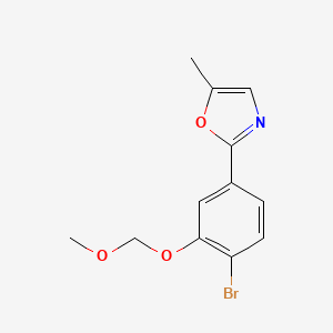 molecular formula C12H12BrNO3 B13922524 2-(4-Bromo-3-(methoxymethoxy)phenyl)-5-methyloxazole 