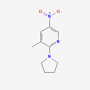 molecular formula C10H13N3O2 B13922552 3-Methyl-5-nitro-2-(pyrrolidin-1-yl)pyridine CAS No. 88374-46-3