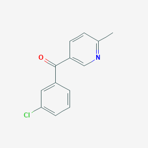 molecular formula C13H10ClNO B1392256 5-(3-Chlorobenzoyl)-2-methylpyridine CAS No. 1187169-15-8