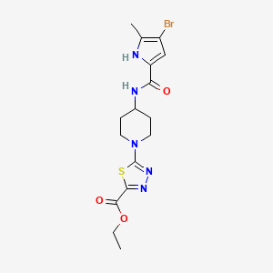 molecular formula C16H20BrN5O3S B13922570 Ethyl 5-{4-[(4-bromo-5-methyl-1H-pyrrole-2-carbonyl)amino]piperidin-1-yl}-[1,3,4]thiadiazole-2-carboxylate 