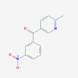 molecular formula C13H10N2O3 B1392258 2-Methyl-5-(3-nitrobenzoyl)pyridine CAS No. 1187170-21-3