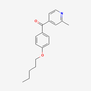 molecular formula C18H21NO2 B1392263 2-Methyl-4-(4-pentyloxybenzoyl)pyridine CAS No. 1187165-21-4