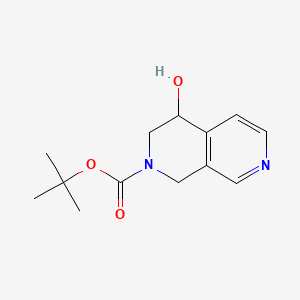 molecular formula C13H18N2O3 B13922660 tert-butyl 4-hydroxy-3,4-dihydro-2,7-naphthyridine-2(1H)-carboxylate 
