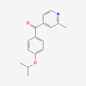 molecular formula C16H17NO2 B1392268 4-(4-Isopropoxybenzoyl)-2-methylpyridine CAS No. 1187168-93-9