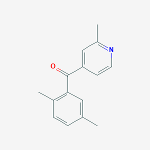 molecular formula C15H15NO B1392269 4-(2,5-Dimethylbenzoyl)-2-methylpyridine CAS No. 1187165-59-8