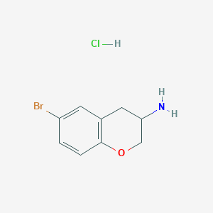 molecular formula C9H11BrClNO B1392274 6-Bromo-chroman-3-ylamine hydrochloride CAS No. 757956-65-3