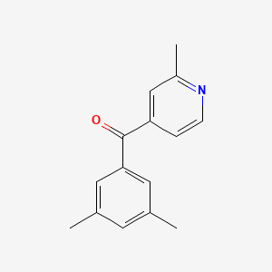molecular formula C15H15NO B1392280 4-(3,5-Dimethylbenzoyl)-2-methylpyridine CAS No. 1187165-64-5