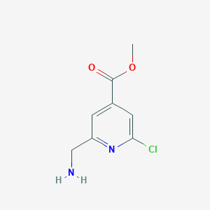 molecular formula C8H9ClN2O2 B13922863 Methyl 2-(aminomethyl)-6-chloroisonicotinate 