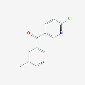 molecular formula C13H10ClNO B1392288 2-Chloro-5-(3-methylbenzoyl)pyridine CAS No. 1187167-83-4