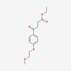 molecular formula C15H20O5 B1392289 Ethyl 4-[4-(2-methoxyethoxy)phenyl]-4-oxobutyrate CAS No. 1049030-32-1