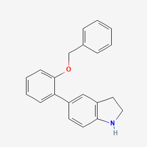 molecular formula C21H19NO B13922896 5-[2-(Benzyloxy)phenyl]indoline 