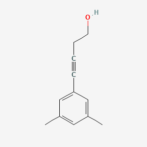 molecular formula C12H14O B13922927 4-(3,5-Dimethylphenyl)-3-butyn-1-ol 