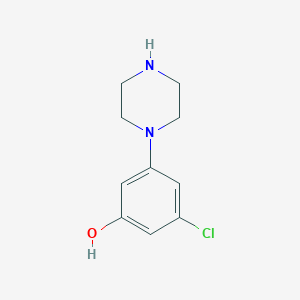 molecular formula C10H13ClN2O B13922939 3-Chloro-5-piperazin-1-ylphenol 