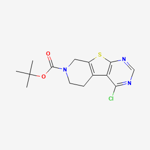 molecular formula C14H16ClN3O2S B1392298 tert-butyl 3-chloro-8-thia-4,6,11-triazatricyclo[7.4.0.02,7]trideca-1(9),2(7),3,5-tetraene-11-carboxylate CAS No. 946198-89-6