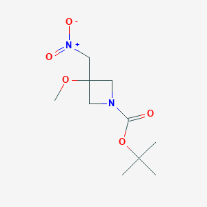 molecular formula C10H18N2O5 B13923004 Tert-butyl 3-methoxy-3-(nitromethyl)azetidine-1-carboxylate 