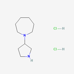 molecular formula C10H22Cl2N2 B1392301 1-(3-Pyrrolidinyl)azepane dihydrochloride CAS No. 1220020-30-3