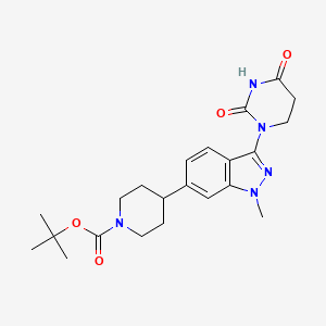 molecular formula C22H29N5O4 B13923032 tert-Butyl 4-(3-(2,4-dioxotetrahydropyrimidin-1(2H)-yl)-1-methyl-1H-indazol-6-yl)piperidine-1-carboxylate 