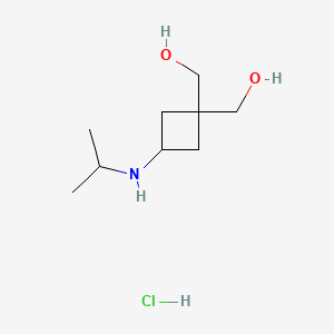 molecular formula C9H20ClNO2 B13923051 [1-(Hydroxymethyl)-3-(isopropylamino)cyclobutyl]methanol;hydrochloride 