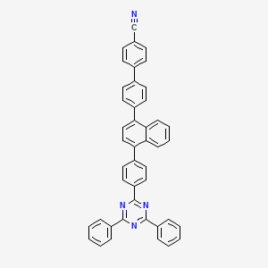 molecular formula C44H28N4 B13923099 4-[4-[4-[4-(4,6-Diphenyl-1,3,5-triazin-2-yl)phenyl]naphthalen-1-yl]phenyl]benzonitrile 