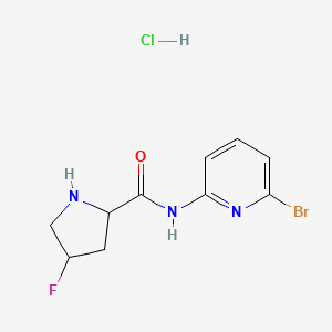 molecular formula C10H12BrClFN3O B13923122 N-(6-bromopyridin-2-yl)-4-fluoropyrrolidine-2-carboxamide hydrochloride 