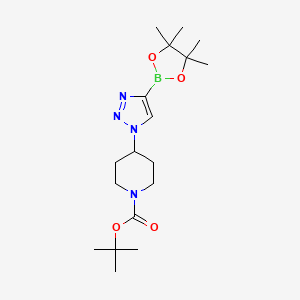 molecular formula C18H31BN4O4 B13923272 tert-Butyl 4-(4-(4,4,5,5-tetramethyl-1,3,2-dioxaborolan-2-yl)-1H-1,2,3-triazol-1-yl)piperidine-1-carboxylate 