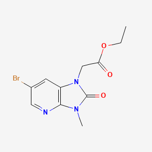 molecular formula C11H12BrN3O3 B13923344 Ethyl 6-bromo-2,3-dihydro-3-methyl-2-oxo-1H-imidazo[4,5-b]pyridine-1-acetate 