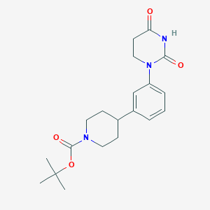 molecular formula C20H27N3O4 B13923397 Tert-butyl 4-[3-(2,4-dioxohexahydropyrimidin-1-yl)phenyl]piperidine-1-carboxylate 