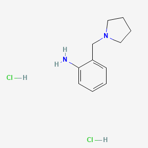 molecular formula C11H18Cl2N2 B1392367 2-(Pyrrolidin-1-ylmethyl)aniline dihydrochloride CAS No. 50591-59-8