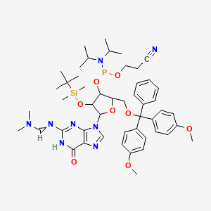 molecular formula C49H67N8O8PSi B13923681 DMT-2'-O-TBDMS-G(dmf)-CE-phosphoramidite 