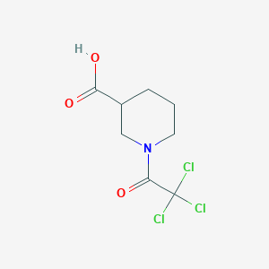 molecular formula C8H10Cl3NO3 B1392370 1-(2,2,2-Trichloroacetyl)piperidine-3-carboxylic acid CAS No. 1211491-65-4