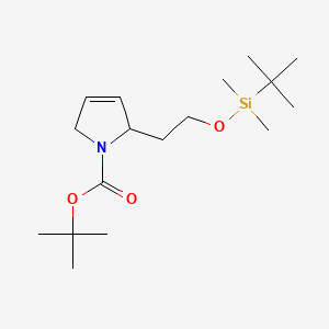 molecular formula C17H33NO3Si B13923748 Tert-butyl 2-[2-[tert-butyl(dimethyl)silyl]oxyethyl]-2,5-dihydropyrrole-1-carboxylate 
