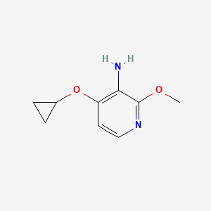 molecular formula C9H12N2O2 B13923850 4-Cyclopropoxy-2-methoxypyridin-3-amine 