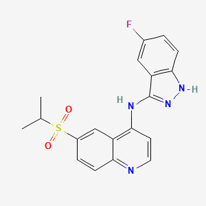 molecular formula C19H17FN4O2S B13923859 N-(5-fluoro-1H-indazol-3-yl)-6-propan-2-ylsulfonylquinolin-4-amine 