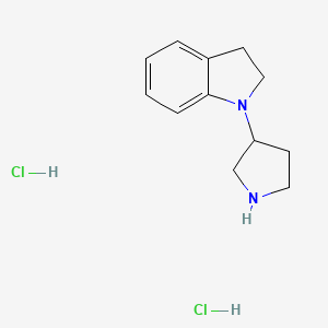 molecular formula C12H18Cl2N2 B1392392 1-(3-Pyrrolidinyl)indoline dihydrochloride CAS No. 1219957-59-1