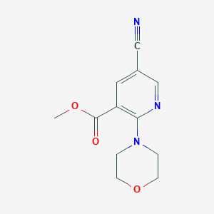 molecular formula C12H13N3O3 B13923955 Methyl 5-cyano-2-morpholinonicotinate 