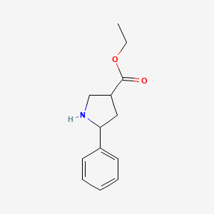 molecular formula C13H17NO2 B1392398 Ethyl 5-phenylpyrrolidine-3-carboxylate CAS No. 92041-21-9