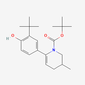 molecular formula C21H31NO3 B13924072 tert-Butyl 6-(3-(tert-butyl)-4-hydroxyphenyl)-3-methyl-3,4-dihydropyridine-1(2H)-carboxylate 