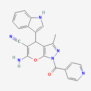 molecular formula C22H16N6O2 B13924107 Antistaphylococcal agent 1 