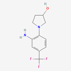 molecular formula C11H13F3N2O B1392415 1-[2-Amino-4-(trifluoromethyl)phenyl]-3-pyrrolidinol CAS No. 1220037-33-1
