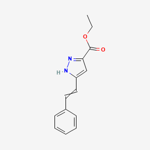molecular formula C14H14N2O2 B13924214 Ethyl3-styryl-1H-pyrazole-5-carboxylate 