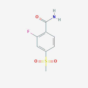 molecular formula C8H8FNO3S B13924306 2-Fluoro-4-(methanesulfonyl)benzamide CAS No. 918967-37-0